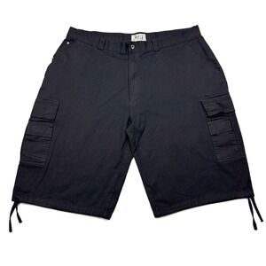 BTL Cargo Shorts Mens 44W Black Flat Front Utility Skate Drawstring Shorts 44